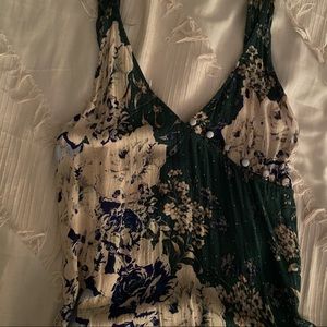 Free People green floral slip dress